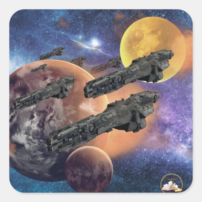 Pegatina Cuadrada Spearhead Battleships Attack (Anverso)