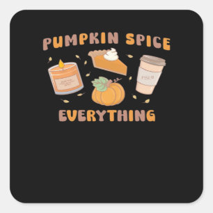 Pegatina Cuadrada Spice de calabaza Todo Funny Otoño