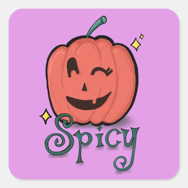 Pegatina Cuadrada Spicy Pumpkin Spice (Anverso)