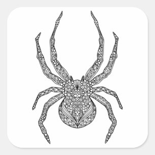 Pegatina Cuadrada Spider Doodle