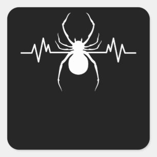 Pegatina Cuadrada Spider Heartbeat Disgust Arachnid Terrarium Regalo