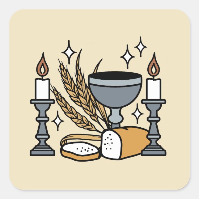 Pegatina Cuadrada Spiritual Faith and Grace – Uplifting Christian (Anverso)