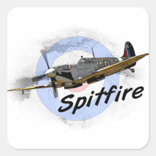 Pegatina Cuadrada Spitfire