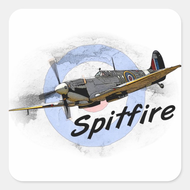 Pegatina Cuadrada Spitfire (Anverso)