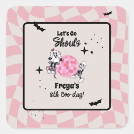Pegatina Cuadrada Spooky Ghoul Halloween Any Age Birthday