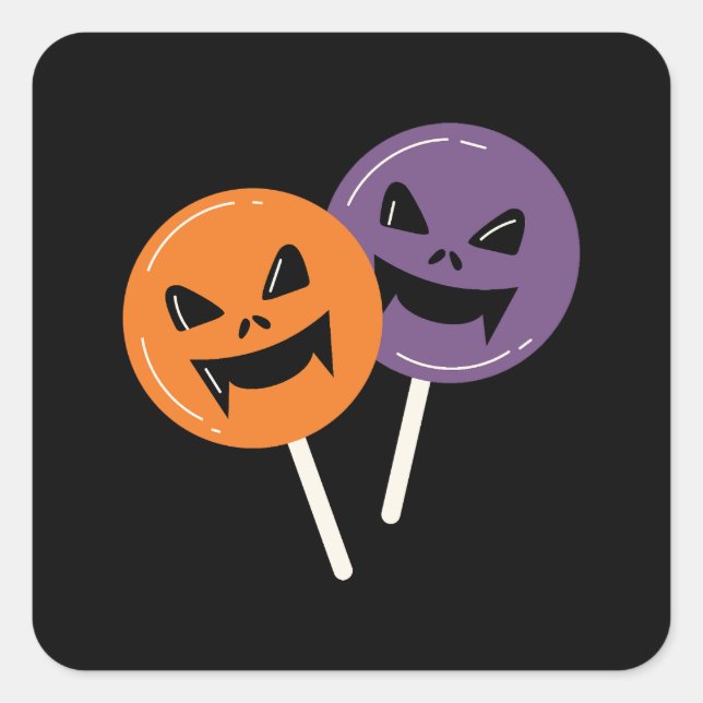 Pegatina Cuadrada Spooky Halloween Candy (Anverso)