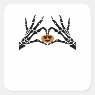 Pegatina Cuadrada Spooky Heart Hands Classic