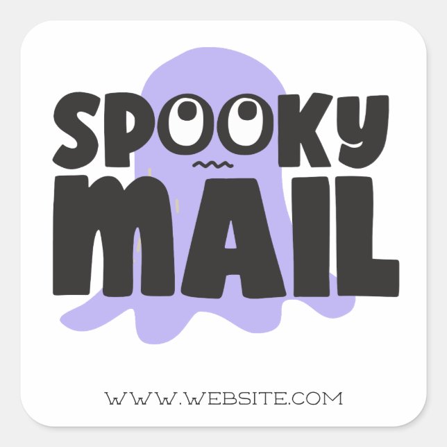 Pegatina Cuadrada Spooky Mail Halloween (Anverso)