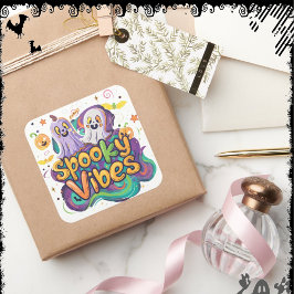 Pegatina Cuadrada Spooky Vibes | ExDesigner | Halloween