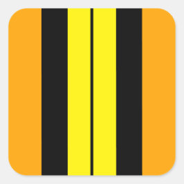 Pegatina Cuadrada Sporty Vivid Golden Yellow Black Stripes