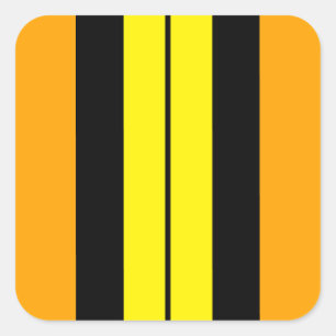 Pegatina Cuadrada Sporty Vivid Golden Yellow Black Stripes