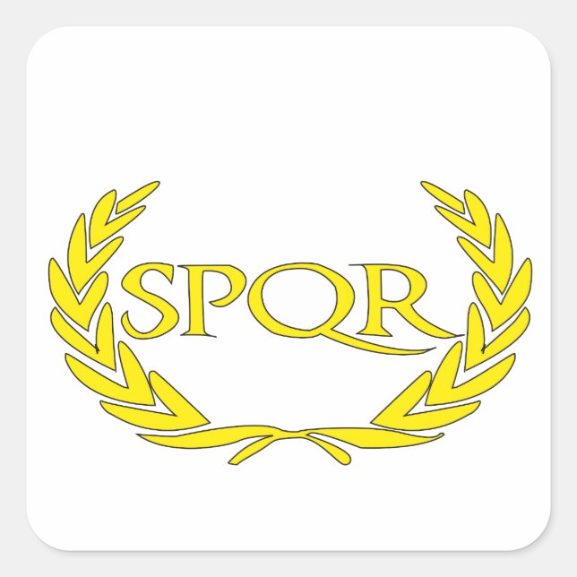 Pegatina Cuadrada SPQR Roma (Anverso)