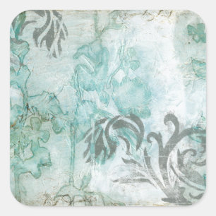 Pegatina Cuadrada Spray de flores no embellecido III