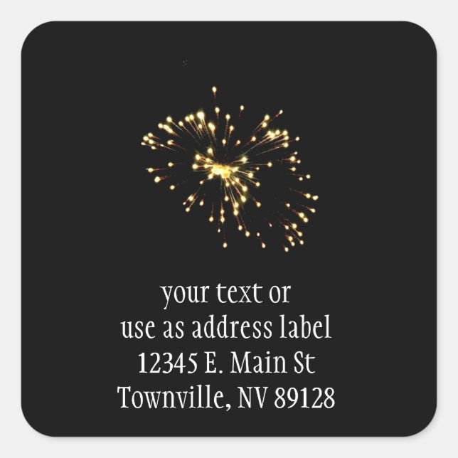 Pegatina Cuadrada Spray Fireworks (Anverso)