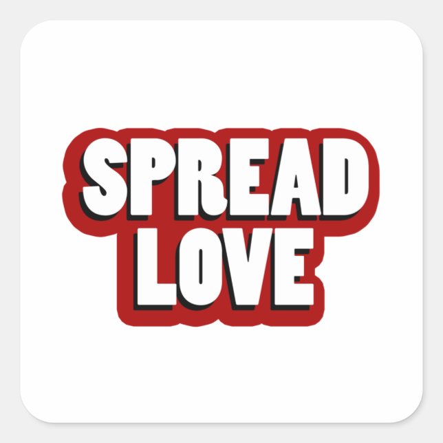 Pegatina Cuadrada Spread Love Design (Anverso)
