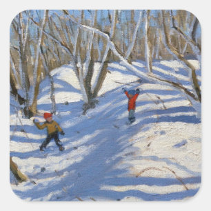 Pegatina Cuadrada Spring Snow Newhaven Derbyshire 2008