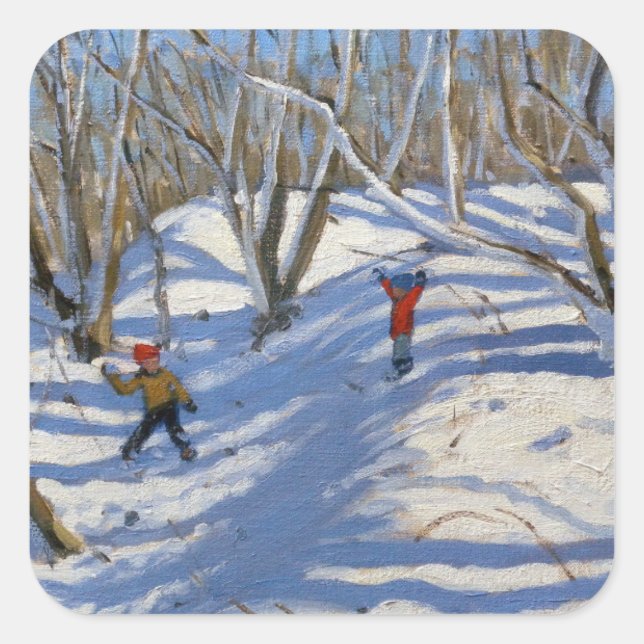 Pegatina Cuadrada Spring Snow Newhaven Derbyshire 2008 (Anverso)