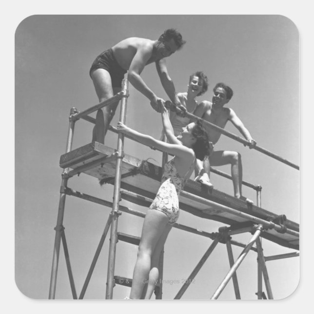 Pegatina Cuadrada Springboard (Anverso)