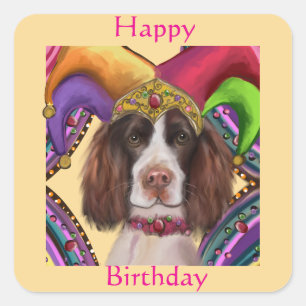 PEGATINA CUADRADA SPRINGER SPANIEL INGLÉS