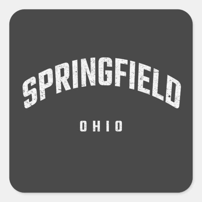 Pegatina Cuadrada Springfield Ohio OH (Anverso)