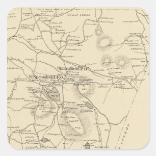 Pegatina Cuadrada Springfield, Sullivan Co