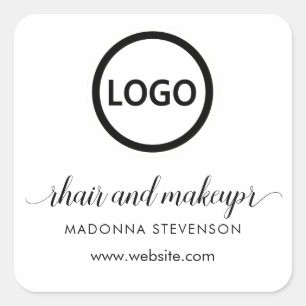 Pegatina Cuadrada Sq. de maquillaje de cabello blanco y negro de tip