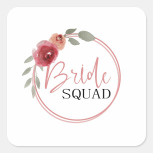 Pegatina Cuadrada Squad de la Novia