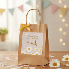 Pegatina Cuadrada Square birthday labels for Daisy / "Thank you" 