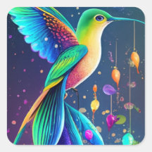 Square Sticke ECC,CALCOMANIA COLIBRI