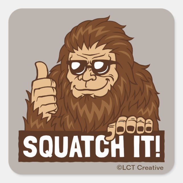 Pegatina Cuadrada Squatch (Anverso)