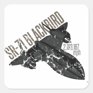 Pegatina Cuadrada SR 71 Blackbird