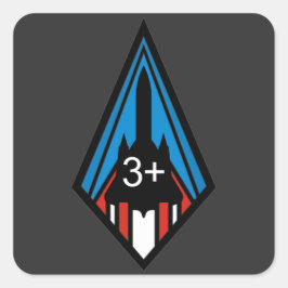 Pegatina Cuadrada SR-71 Blackbird Mach 3 Insignia Conmemorativa