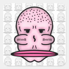 Pegatina Cuadrada Sr. Big Cheekbone e incluso mayor Boca vs2 S