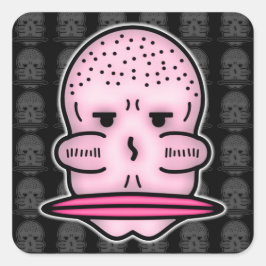 Pegatina Cuadrada Sr. Big Cheekbone y Boca Aún Mayor v3