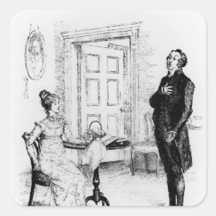 Pegatina Cuadrada Sr. Collins y Elizabeth