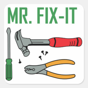 Pegatina Cuadrada Sr. Fix It