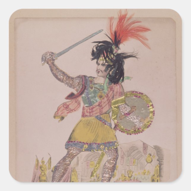 Pegatina Cuadrada Sr. Gomersall en el papel de Earl Douglas (Anverso)