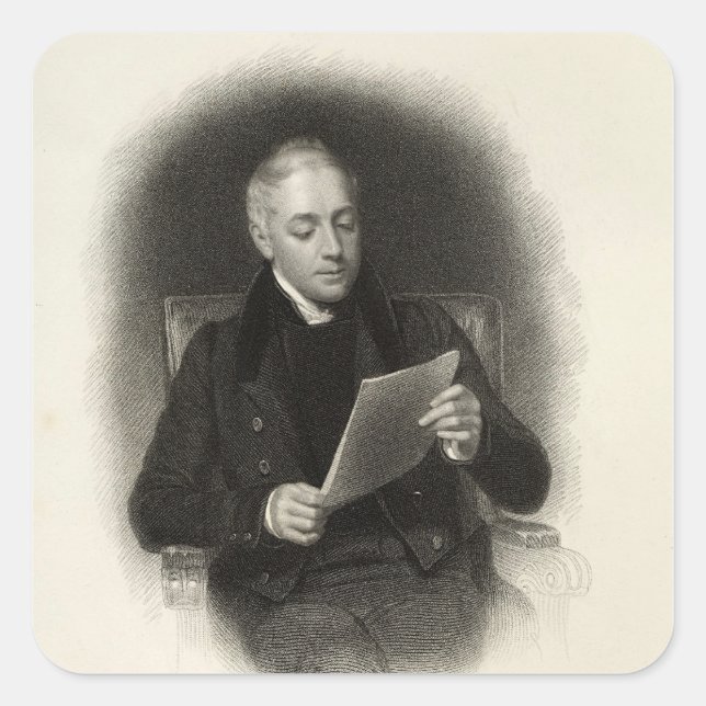 Pegatina Cuadrada Sr. Murray, editor de obras de Lord Byron (Anverso)