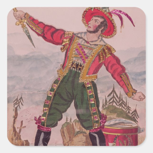 Pegatina Cuadrada Sr. Osbaldiston como Andreas Hofer (Anverso)