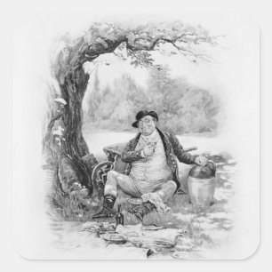 Pegatina Cuadrada Sr. Pickwick, de 'Charles Dickens: un rumor sobre