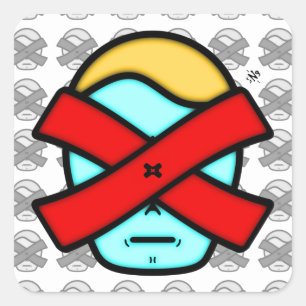 Pegatina Cuadrada Sr. X - Persona misteriosa anónima v1.1 Square St