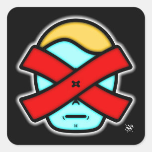 Pegatina Cuadrada Sr. X - Persona misteriosa anónima v2 Square Stick