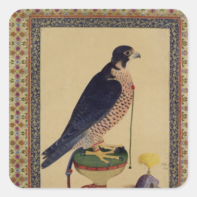 Pegatina Cuadrada Sra. E-14 Falcon, de un Moraqa (Anverso)