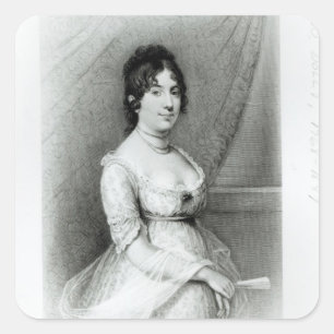Pegatina Cuadrada Sra. James Madison, Dolley Payne , c.1804-55