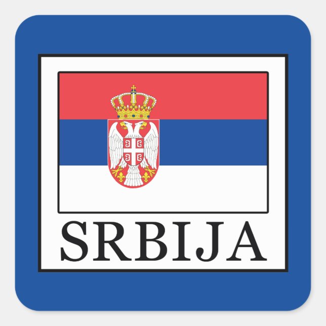 Pegatina Cuadrada Srbija (Anverso)