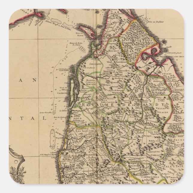 Pegatina Cuadrada Sri Lanka (Anverso)