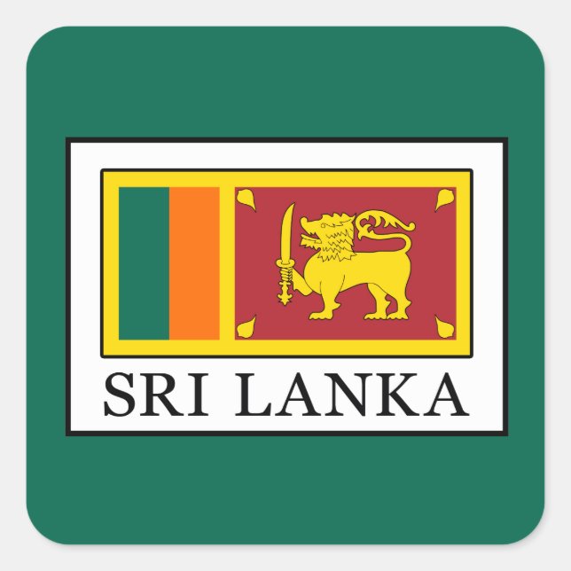 Pegatina Cuadrada Sri Lanka (Anverso)