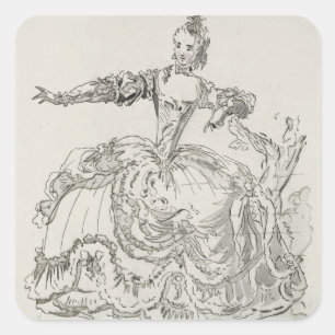 Pegatina Cuadrada Srta. Puvigne como la estatua viva, en Pigmalion,