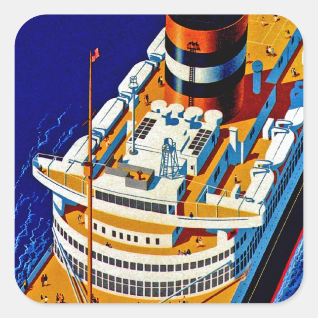 Pegatina Cuadrada SS Nieuw Amsterdam (Anverso)