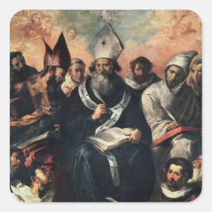 Pegatina Cuadrada St. Albahaca que dicta su doctrina